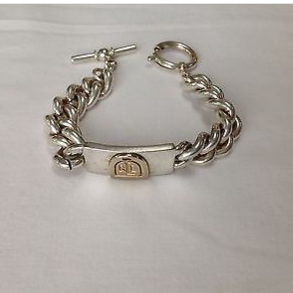 Heavy Ralph Lauren RLL Silver Tone Chain Link Men's Women's Toggle Bracelet. - Picture 4 of 4